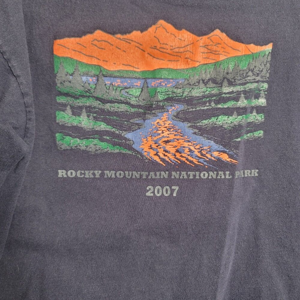 Rocky Mountain National Park 2007 Park Issue Men’s Large Blue TShirt Long Sleeve